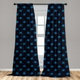 thumbnail image 5 of Ambesonne Octopus Curtains, Ocean Inhabitants, Pair of 28"x84", Blue Dark Blue, 5 of 5