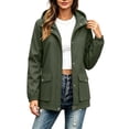 thumbnail image 2 of gbyLJF Women's Full Zip Waterproof Rain Jacket Hooded Water-Resistant Coat Lightweight Climbing Windbreaker Jackets, 2 of 6