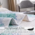 thumbnail image 6 of Smuge Ocean Quilt King Size, 3 Piece Lightweight Beach Bedspread with 2 Pillow Shams, Blue Teal, 6 of 9