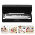 thumbnail image 1 of OULII Musical Harmonica for Beginners Silver Metal 10 Holes Harmonica for Adults, 1 of 8