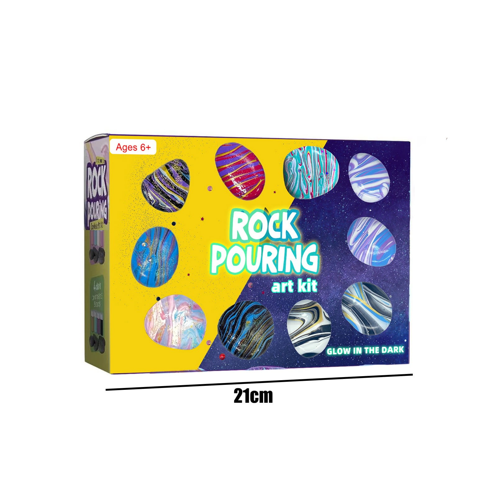 LYINGF Rock Painting Art Kit - Glow in the Dark Pouring Rock Kit - Arts and Crafts for Kids Girls & Boys Ages 6-8, 8-12, Craft Paint Kits Art Toys, Art Supplies Birthday Gift for Kids