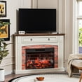 thumbnail image 2 of HARIPUL Corner TV Stand with Wooden Mantel, Corner Electric Fireplace with Remote Control, Adjustable Realistic Flame, Anti-Tipping Device, 2 of 6