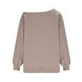 thumbnail image 6 of Fewfanhot Winter Clothing for Women Off The Shoulder Tops Oversized Tshirts Long Sleeve 2025 Casual Basic Tees, 6 of 9