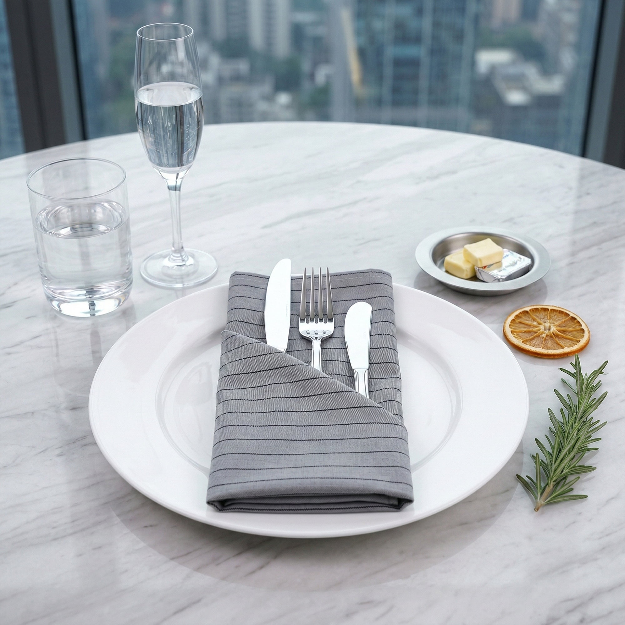 Unique Bargains 6Pcs Washable Reusable Table Dinner Napkins Gray Black 24x16inch