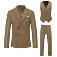 thumbnail image 1 of Styesk Tenues pour Hommes 2 Pcs Tenue de Performance Couleur Unie Veste à Boutons Manches Longues Pantalon Long Ensemble, 1 of 5