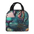 thumbnail image 1 of Easygdp Colorful Flower Tiger Bolsa Térmica Premium - Tela Oxford Impermeable, Gran Capacidad, Bolsillo Frontal, Unisex para Trabajo, Escuela, Actividades al Aire Libre y Picnics, 1 of 8