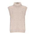 thumbnail image 2 of Rohuuque Women's Turtleneck Sweater Vest Sleeveless Cap Sweater Pullover Ribbed Knit Tops Stretch Loose Knitwear Khaki, 2 of 5