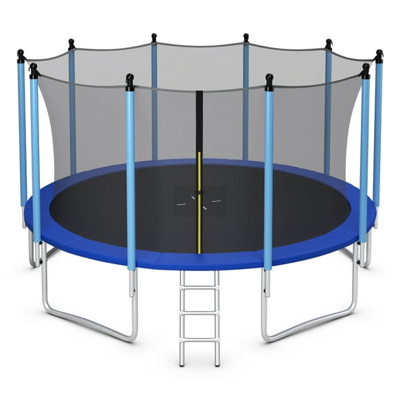 Patiojoy 15Ft Jumping Exercise ASTM Certified Approved Recreational Trampolines with Enclosure Net