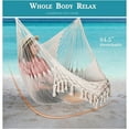 thumbnail image 4 of Handwoven Cotton Rope Hammock Chair with Metal Spreader Bar, Boho Hanging Chair Bedroom, Indoor Outdoor Swing Chair with , SandyBeach White, 4 of 6