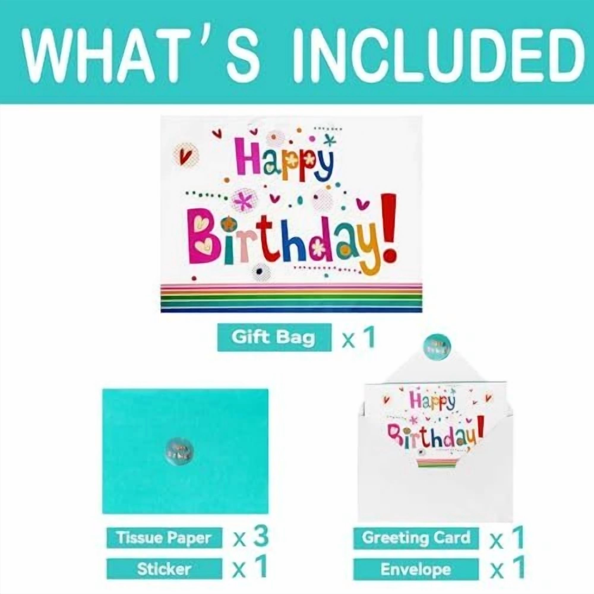 BUTTERFLY- 16.5” Extra Large Gift Bag Set With Greeting Card And Green Tissue Paper(Cute