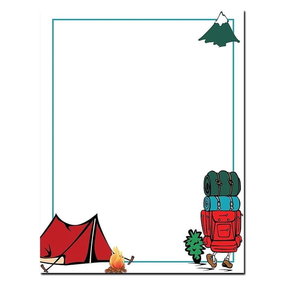 Camping Trip Letterhead Paper - 8.5" x 11" Size - 25 Sheets (olh06525)