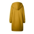 thumbnail image 5 of Fgnfyis Women Autumn Winter Casual Long Zip Up Hooded Jacket with Drawstring and Pockets Solid Color Coat Yellow XL, 5 of 5
