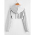 thumbnail image 2 of Women‘s Cut Out Drawstring Hoodie Pullover Sweatshirt Long Sleeve Crop Top, 2 of 4