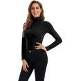 thumbnail image 2 of HSHDLDF Hauts à Manches Longues pour Femmes Col Roulé Doux Extensible Ajusté Couche de Base, 2 of 7