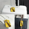 thumbnail image 6 of Giraffe Square PU Leather Luggage Tags - 2 Pack with Privacy Cover and Stainless Steel Ring - Suitable for Travel, Backpack, Handbag - Suitcase Tags, Travel Tag, 6 of 7