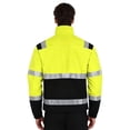 thumbnail image 2 of Haitryli Men Adults Hi Vis Work Jacket Reflective Fleece Safety Jacket with Pockets High Visibility Outdoor Work Coat Fluorescent Green L, 2 of 7