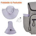 thumbnail image 6 of Womens Sun Hat Rollable UPF 50+ Wide Brim and Ponytail Hole, Hiking Safari Gardening Hat with Neck Flap, Gray, 6 of 7