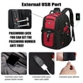 thumbnail image 2 of Mochila de viaje para portátil SHRRADOO, extra grande, 50 L, roja, 17 pulgadas, 2 of 7