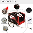 thumbnail image 4 of Pefilos 53" Dog Bike Trailer, Jogger Folding Pet Carrier, Pet Stroller Bicycle Carrier w/Hitch, Suspension, Visibility Flag and Reflectors, Red, 4 of 10