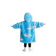 thumbnail image 4 of Oversized Wearable Blanket Hoodie For Adult Kids - Big Hooded Sherpa Junior Sweatshirt With Front Pocket, 4 of 5