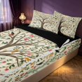 thumbnail image 2 of Homewish Tree of Life Flower Zipper Twin Comforter Sets with Fitted Sheet and 2 Pillowcases, Botanical Animal Theme Zipper Bedding Set, Black Reversible, 2 of 7