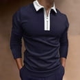 thumbnail image 2 of Camisas de hombre con cuello vuelto y cremallera, camisetas casuales ajustadas básicas de golf, camiseta de manga larga Pompotops oipoqjl27250, 2 of 3