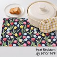 thumbnail image 5 of Placemat, Pioneer Flower Floral Print Pattern Place Mats Table Mat Set Of 2, PVC Washable Placemats for Party Kitchen Dining Decoration, 18x12 Inch, Fade Resistant, 5 of 6