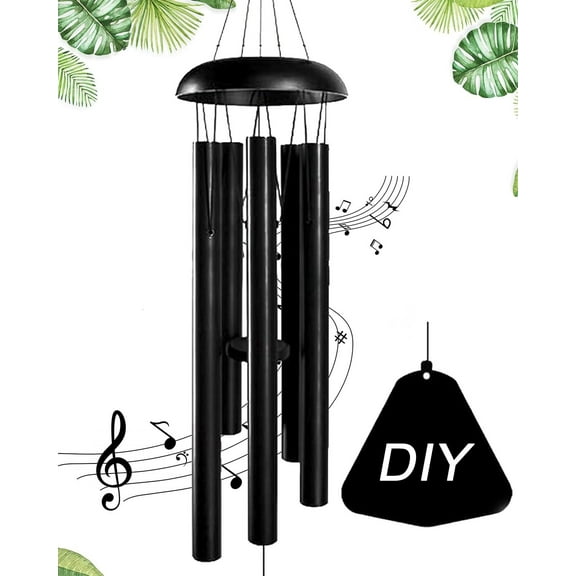 Fixdono 36” Wind Chimes for Outside, Memorial Wind Chimes with 5 Aluminum Tubes, Sympathy Gifts for Loss of Loved One, Garden, Patio, Home or Outdoor Hanging Decor