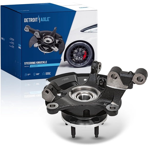 Detroit Axle - Front Left Steering Knuckle for 2011-2014 Ford Edge, Driver Side Steering Knuckle & Wheel Bearing Hub Assembly 2011 2012 2013 2014 Replacement