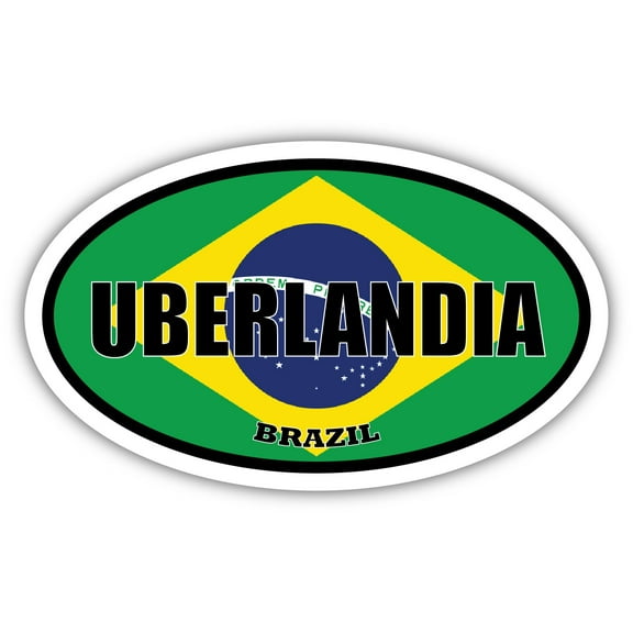 Uberlandia Brazil Flag Oval Decal Vinyl Bumper Sticker 3x5 inches