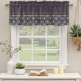 thumbnail image 2 of 2 Pack Valances for Window, Boho Purple Flower Short Curtains for Kitchen Bedroom Living Room, Abstract Bohemia Pesley Floral Rod Pocket Small Window Treatment Valance Drapes 42 x 12 Inch, 2 of 8