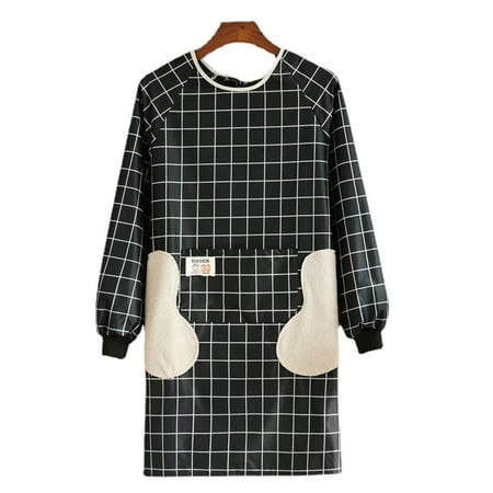 

Cotton Linen Cooking Long Sleeve Aprons for Women with Pockets Kitchen Cute Waitress Apron for Women Smock