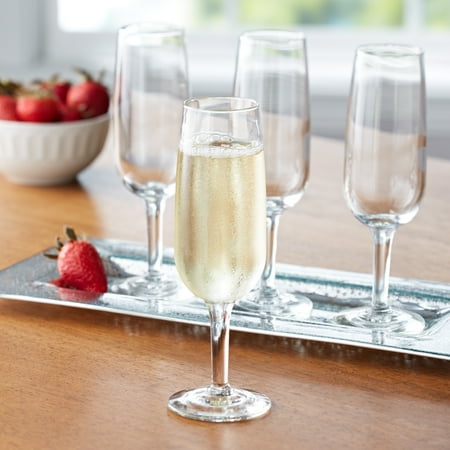 Mainstays 6.25-Ounce Champagne Flute Glasses, Set of (Best Price Taittinger Champagne)