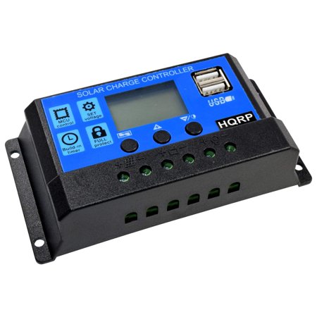 Solar Power Controller HQRP 10A Small Solar Power Station / Battery Charge Controller for Charger Lead Acid Battery plus HQRP UV Meter ()