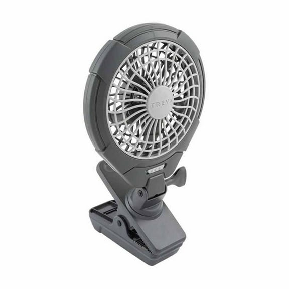 Treva Battery Operated 5 inch Clip Fan with Multi-directional Rotating Head - Khaki