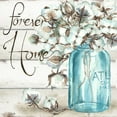 thumbnail image 4 of Gango Home Decor Family Home, Inspirational Floral Wall Art; Two Blue 16x16in Fine Art Paper Giclee Prints, 4 of 6