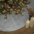 thumbnail image 3 of HGTV Home Collection by National Tree Company Christmas Tree Skirt, Silver Gray, Velvet, Quilted, Split Seam, String Ties. 60 Inch, 3 of 5