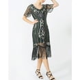 thumbnail image 4 of Short Sleeve Beaded Flapper Style Dress 1920'S Flapper Fringe Gatsby Party, 4 of 6