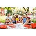 thumbnail image 6 of Exquisite 350 Piece Orange Plastic Disposable Party Plates & Tableware Combo Set, 6 of 8