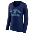 thumbnail image 2 of Women's  Navy Oklahoma City Thunder Overtime V-Neck Long Sleeve T-Shirt, 2 of 3