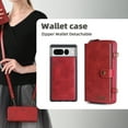 thumbnail image 2 of Feishell for Google Pixel 7 Pro Crossbody Wallet Case,PU Leather Lager Capacity Detachable Cover Magnetic Buckle Card Slots Zipper Pocket Kickstand Phone Case with Adjustable Shoulder Strap,Red, 2 of 8