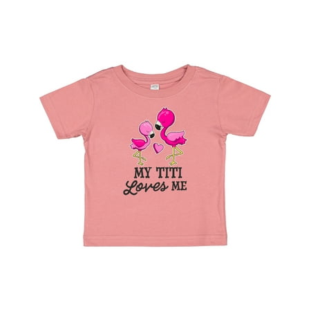 

Inktastic My Titi Loves Me with Two Flamingos Gift Baby Boy or Baby Girl T-Shirt