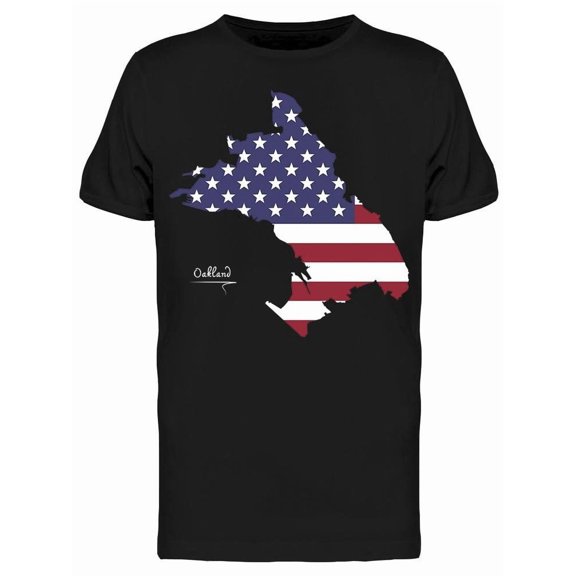 Oakland California Map Flag Tee Men's -Image by Shutterstock