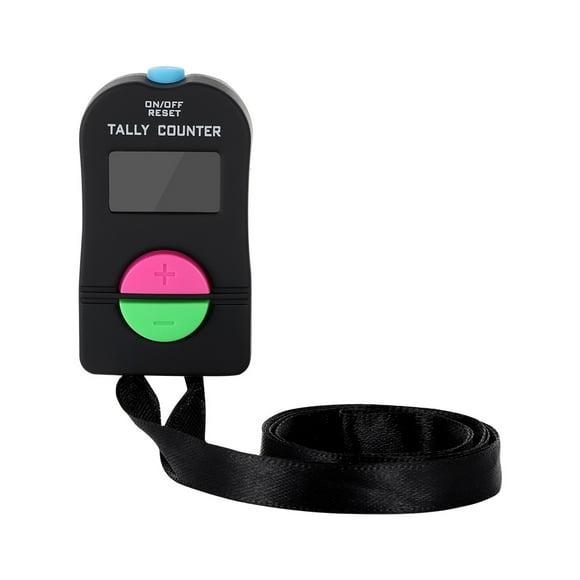 spellwife Electronic Digital Hand Tally Counter Electronic Add and Subtract Manual Clicker Handheld Mechanical Number Click Counter Handheld Number Clicker with Neck Lanyard for Golf Sports