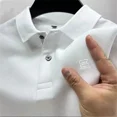 thumbnail image 3 of Nueva camiseta de hombre transpirable de secado rápido, camisa POLO informal de negocios, nueva moda de verano, ropa de manga corta, color sólido, 3 of 5