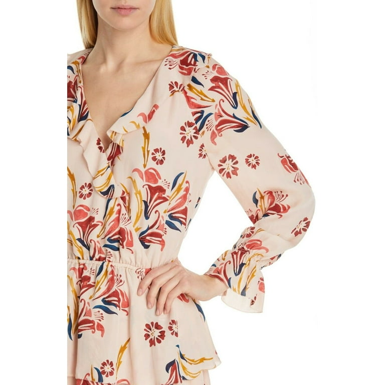 Joie PINK Nour Ruffle Neck Silk Dress US X Small Walmart