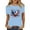 Blue, variant on Cavosen Patriotic Shirts for Women Petite Patriotic Short Sleeve Crew Neck Tops USA Flag Print T Shirts Lady XL Independence Day Casual Tops Funny 4th of July Tunic Tees 2025 Summer Patriotic Clothes