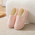 thumbnail image 4 of Willtoo Women Cozy Lined Closed Back Floral Slippers Daisy Embroidered Warm Indoor Shoes Soft Non Slip Winter House Slippers, 4 of 5