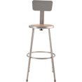 thumbnail image 3 of (Pack of 2) NPS 30" Heavy Duty Steel Stool With Backrest, Grey, 3 of 3