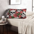 thumbnail image 6 of Xecao Skull and Roses for Decorative Throw Pillow Case for Couch,Sofa or Bed Set,Pillow Cover for Sofa Home Decor Ideal Gift-20"x30", 6 of 6